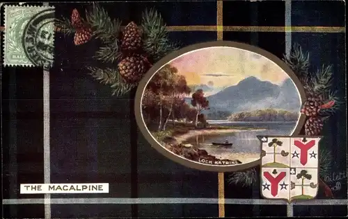 Wappen Passepartout Ak Schottland, Loch Katrine, The Clan Macalpine