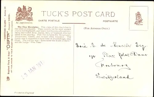 Wappen Passepartout Ak Schottland, Loch Katrine, The Clan Macalpine