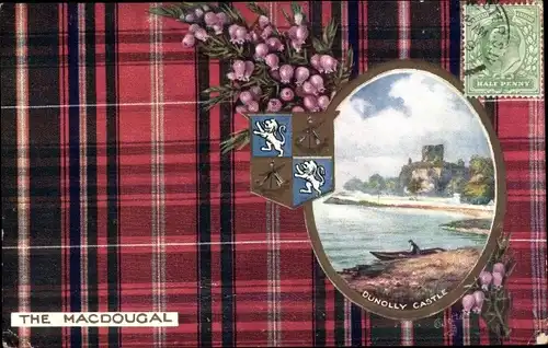 Wappen Passepartout Ak Schottland, Dunolly Castle, Dunollie Castle, The Macdougal
