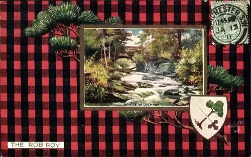 Wappen Passepartout Ak Schottland, Bridge of Dochart, The Rob Roy
