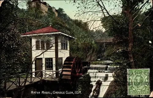 Ak Douglas Isle of Man, Groudle Glen Water Wheel