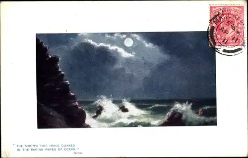 Künstler Ak Rough Seas, Tuck's Oilette, Gedicht von Heine