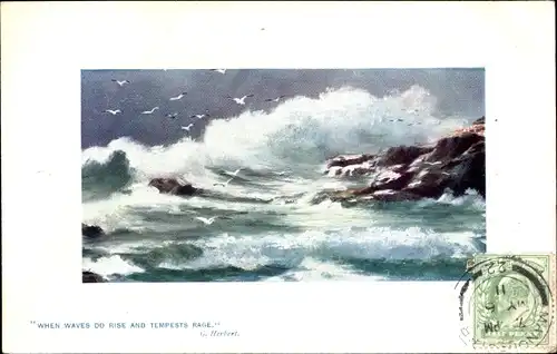 Künstler Ak Rough Seas Tuck's Oilette, Gedicht