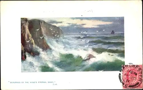 Künstler Ak Rough Seas Tuck's Oilette, Felsen