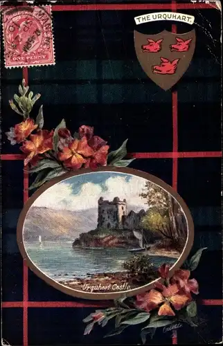 Wappen Passepartout Ak Schottland, Urquhart Castle, The Urquhart