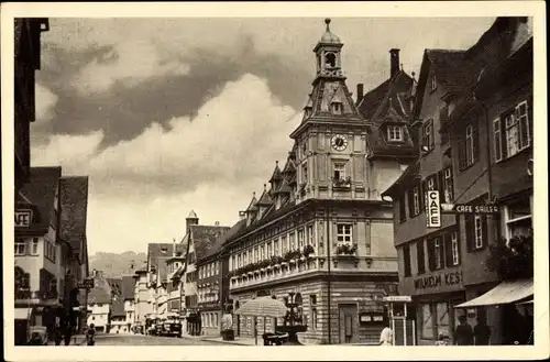 Ak Geislingen an der Steige, Hindenburgstraße mit Markthalle, Café