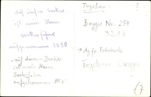 Foto Ak Tagebau, Bagger Nr. 254, Kohlebagger