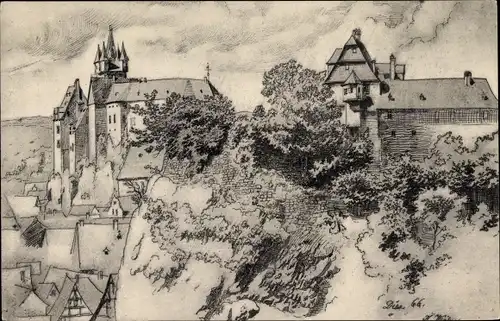 Künstler Ak Weysser, Diez an der Lahn, Burg