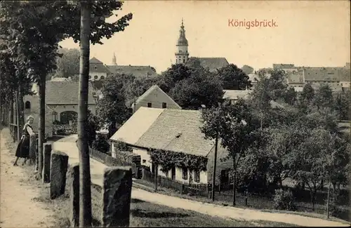 Ak Königsbrück in der Oberlausitz, Teilansicht, Straßenpartie