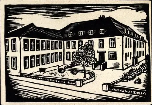 Ak Oberhausen im Ruhrgebiet, Pädagogische Akademie, Linolschnitt