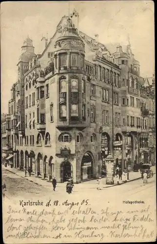 Ak Karlsruhe in Baden, Hofapotheke