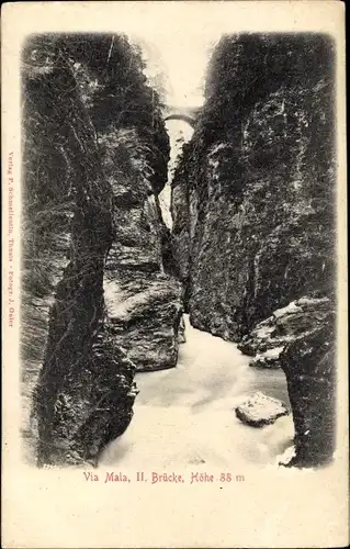 Relief Ak Via Mala Viamala Kt. Graubünden, II. Brücke