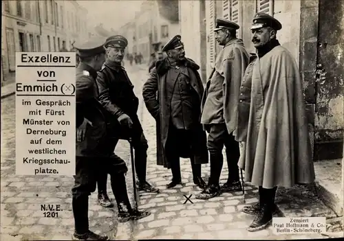 Ak Exzellenz von Emmich, Fürst Münster von Derneburg, westlicher Kriegsschauplatz