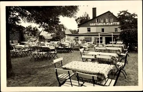 Ak Hain Hayn Oybin Oberlausitz, Fremdenhof Klette, Außenterrasse