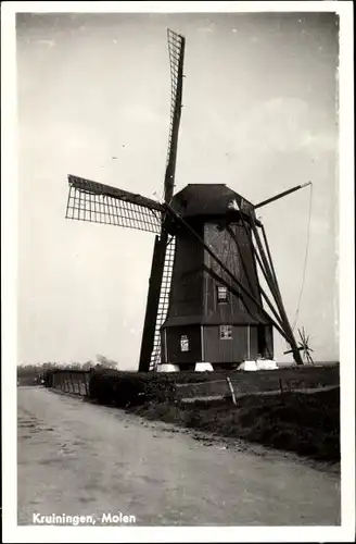 Ak Kruiningen Zeeland, Molen