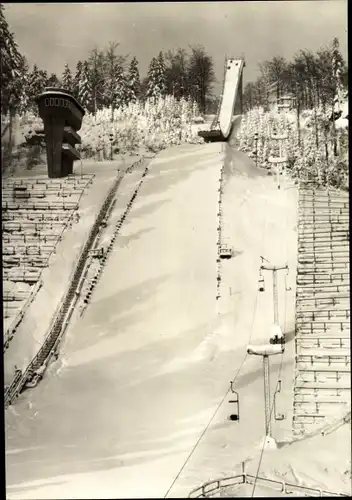 Ak Klingenthal im Vogtland Sachsen, Große Aschberg Schanze, Winter, Schnee