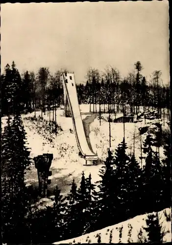 Ak Klingenthal im Vogtland Sachsen, Große Aschberg Schanze, Winter, Schnee