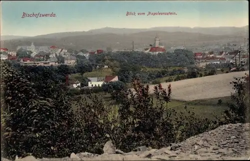 Ak Bischofswerda in Sachsen, Blick vom Napoleonsstein