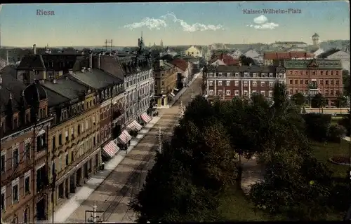 Ak Riesa an der Elbe Sachsen, Kaiser-Wilhelm-Platz