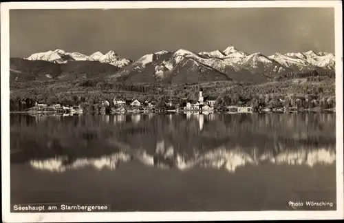 Ak Seeshaupt Starnbergersee, Blick übers Wasser z. Ort