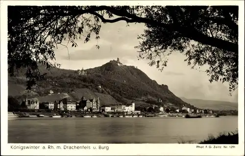 Ak Königswinter am Rhein, Drachenfels, Drachenburg