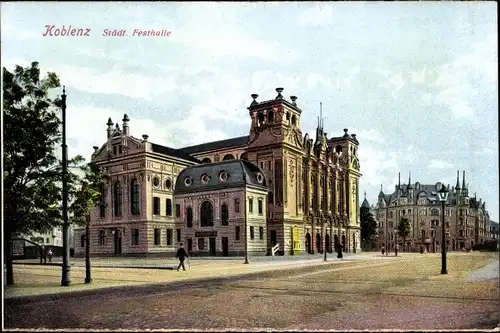 Ak Koblenz am Rhein, Städt. Festhalle