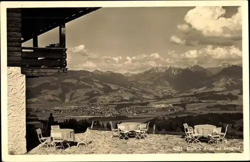 Ak Sonthofen im Oberallgäu Schwaben, Blick vom Berggasthaus Allgäuer Berghof, Ordensburg