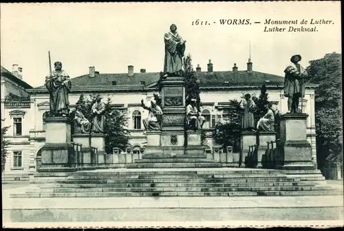 Ak Worms am Rhein, Luther Denkmal