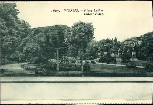 Ak Worms am Rhein, Luther Platz, Denkmal