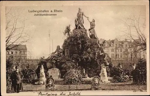 Ak Ludwigshafen am Rhein, Jubiläumsbrunnen