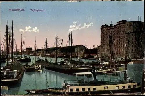 Ak Mannheim in Baden, Hafen