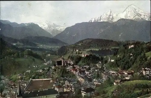 Ak Berchtesgaden in Oberbayern, Panorama, vom Lockstein aus, Watzmann