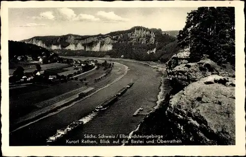 Ak Rathen an der Elbe Sächsische Schweiz, Bastei und Oberrathen