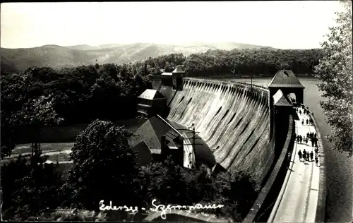 Ak Waldeck am Edersee Hessen, Edertalsperre, Sperrmauer