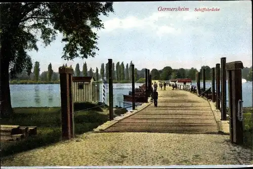 Ak Germersheim am Rhein, Schiffsbrücke