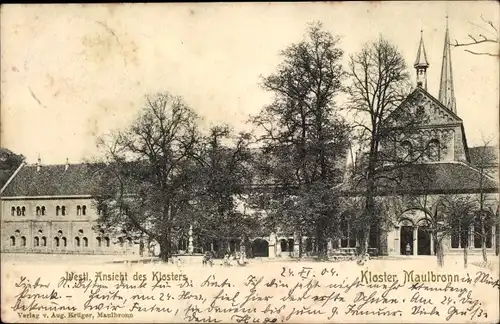 Ak Maulbronn im Schwarzwald, Westl. Ansicht des Klosters