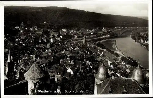 Ak Wertheim am Main, Blick von der Burg