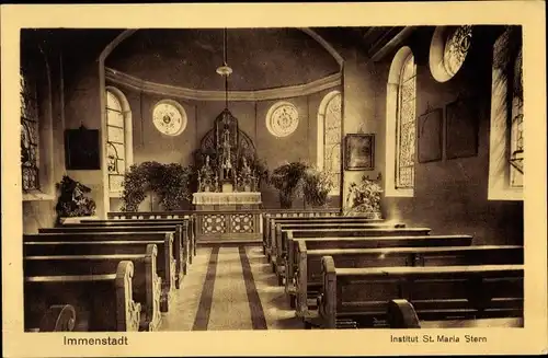 Ak Immenstadt im Allgäu Schwaben, Institut St. Maria Stern, Innenansicht, Altar