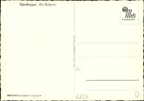 Ak Nördlingen in Schwaben, Am Rathaus