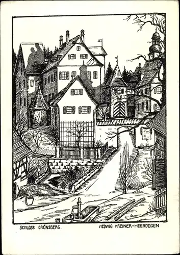 Künstler Ak Kreiner Heerdegen, Hedwig, Altdorf bei Nürnberg, Schloss Grünsberg
