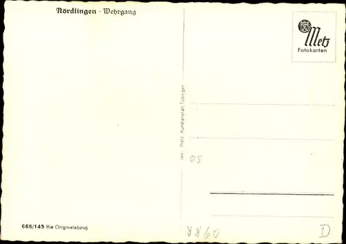 Ak Nördlingen in Schwaben, Wehrgang