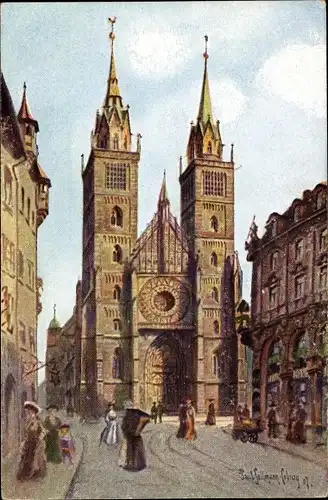 Künstler Ak Sollmann, Nürnberg in Mittelfranken Bayern, Lorenzkirche