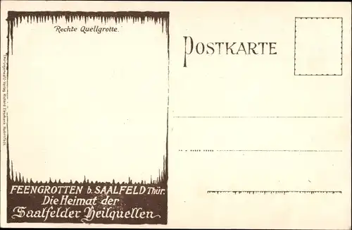 Ak Saalfeld an der Saale Thüringen, Feengrotte, Rechte Quellgrotte