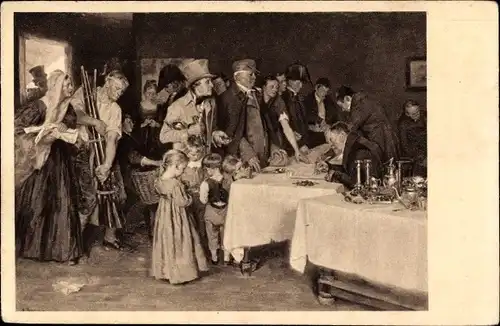 Künstler Ak Kampf, Arthur, Gold gab ich für Eisen, Volksopfer 1813