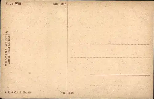 Künstler Ak De Witt, R., Am Ufer, Frauenportrait