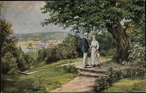 Künstler Ak Laube, F., Stelldichein, Liebespaar