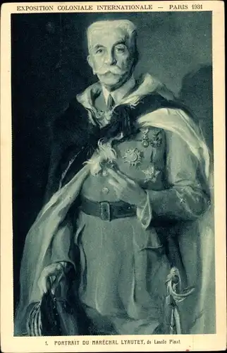 Künstler Ak Laszlo, Portrait du Marechal Hubert Lyautey, Exposition Coloniale Internationale 1931