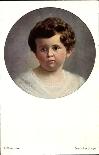 Künstler Ak Binder, A., Deutscher Junge, Portrait eines Kindes