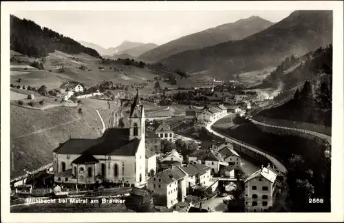Ak Mühlbachl bei Matrei am Brenner Tirol, Panorama, Kirche