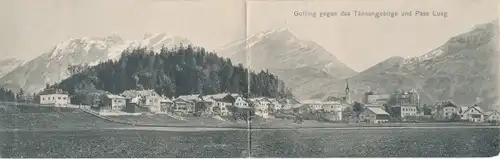 Klapp Ak Golling an der Salzach in Salzburg, Panorama gegen das Tännengebirge und Pass Lueg